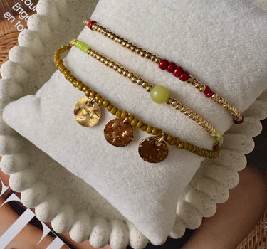 GOLD BURGUNDY BRACELET