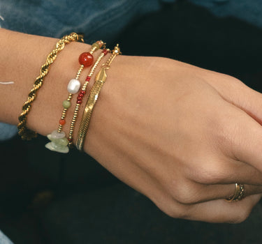 GOLD BURGUNDY BRACELET
